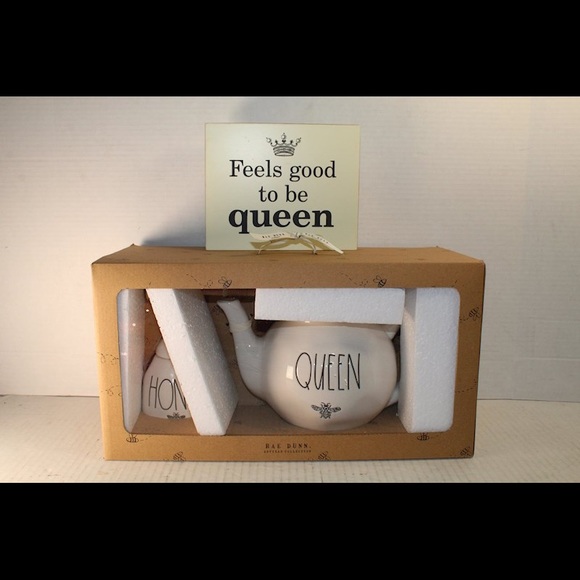 Rae Dunn Teapot set & Feels good to be queen